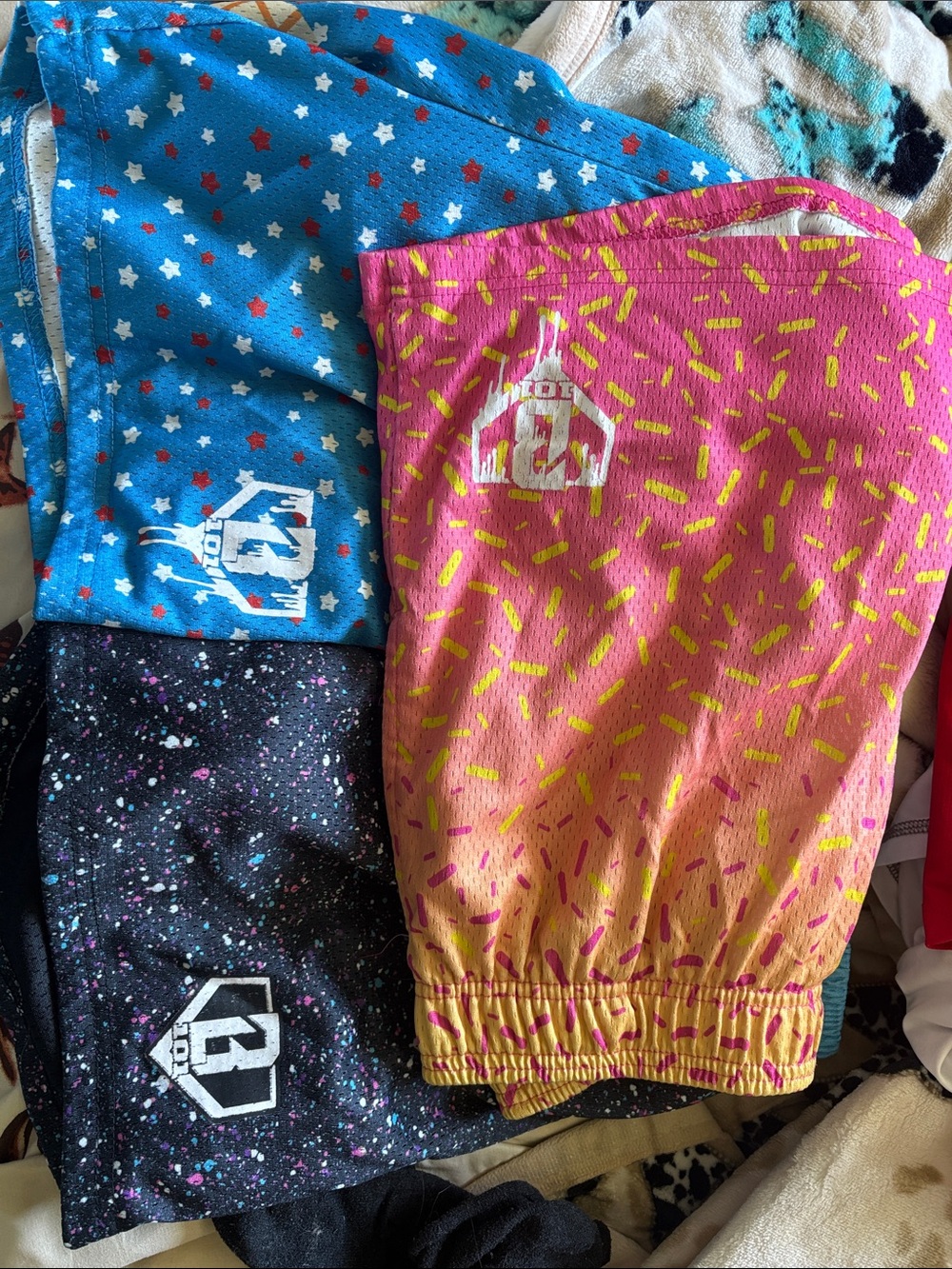 Adult S Baseball 101 lot of 3 Shorts— Pink, Blue & Black